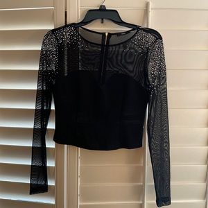 Fora rhinestone long sleeve top
